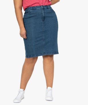 Jupe femme en jean fendue vue1 - GEMO (G TAILLE) - GEMO