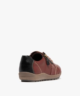 Derbies femme confort dessus uni à zip et à lacets - Softrelax vue10 - SOFTRELAX - GEMO