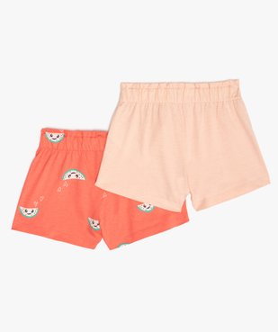 Short bébé fille en jersey de coton (lot de 2) vue3 - GEMO(BEBE DEBT) - GEMO