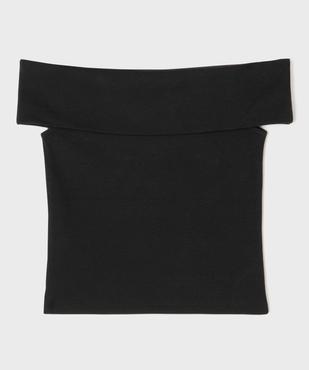 Tee-shirt à col bardot en maille côtelée fille vue4 - GEMO (JUNIOR) - GEMO