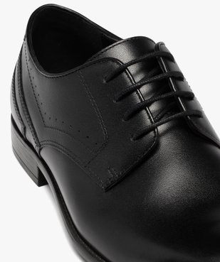 Derbies homme unies en cuir à lacets ronds vue6 - 1E PRIX BY GEMO - GEMO