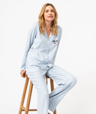 Pyjama à rayures femme - LuluCastagnette vue5 - LULUCASTAGNETTE - GEMO