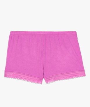 Short de pyjama femme en maille fluide avec bas en dentelle vue4 - GEMO(HOMWR FEM) - GEMO