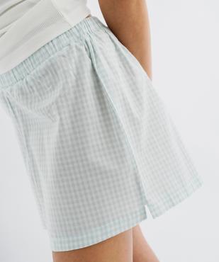 Short de pyjama à carreaux vichy femme vue2 - GEMO 4G FEMME - GEMO