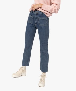 Jean femme coupe droite avec poches plaquées vue1 - GEMO(FEMME PAP) - GEMO