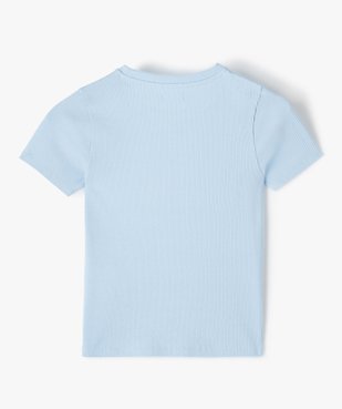 Tee-shirt fille en maille côtelée à manches courtes vue3 - GEMO (JUNIOR) - GEMO