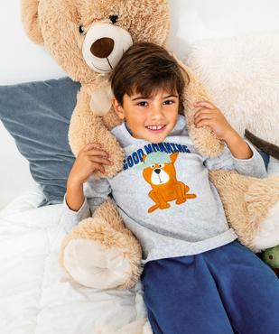 Pyjama en velours 2 pièces bicolore motif chien garçon vue1 - GEMO (ENFANT) - GEMO