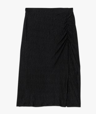 Jupe droite en maille froissée longueur midi femme vue4 - GEMO(FEMME PAP) - GEMO