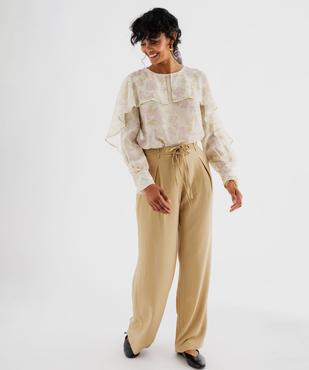 Pantalon large et fluide avec liens à nouer femme vue5 - GEMO(FEMME PAP) - GEMO