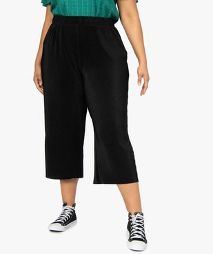 Pantalon femme en maille plissée longueur 7/8ème vue1 - GEMO (G TAILLE) - GEMO