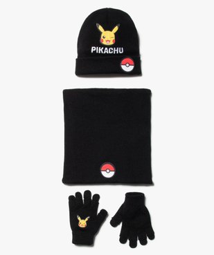 Ensemble enfant 3 pièces : snood + bonnet + gants Pikachu - Pokémon vue1 - POKEMON - GEMO