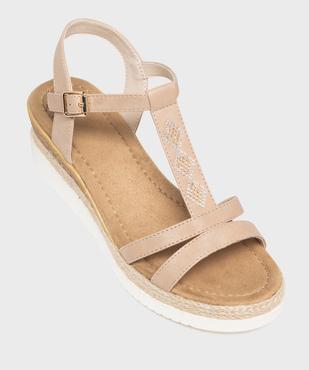 Sandales à talon compensé et bride pailletée femme vue5 - VALENTINA BALDA - GEMO