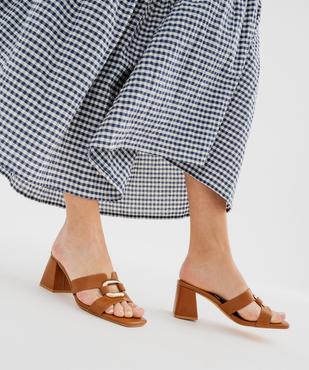 Mules à talon trapèze et bride bijou femme - Follow Me vue7 - FOLLOW ME - GEMO