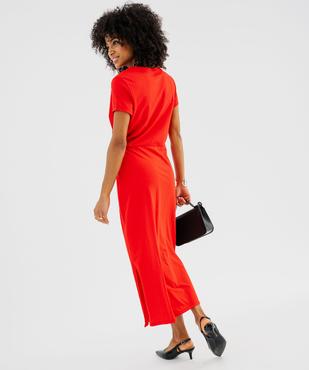 Robe longue manches courtes en maille femme vue3 - GEMO(FEMME PAP) - GEMO