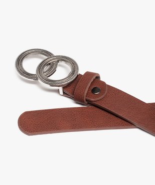 Ceinture femme unie avec double boucle ronde vue2 - GEMO (ACCESS) - GEMO