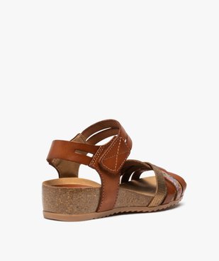 Sandales confort dessus cuir avec brides scratch femme vue5 - VALENTINA BALDA - GEMO