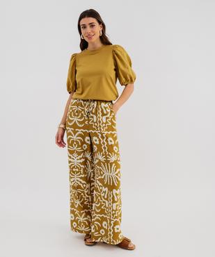 Tee-shirt manches courtes en broderie anglaise femme vue4 - GEMO 4G FEMME - GEMO