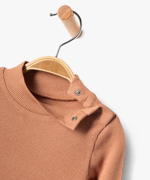 Tee-shirt en maille côtelée à col montant bébé fille vue2 - GEMO(BEBE DEBT) - GEMO