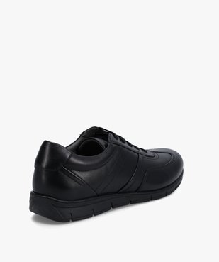 Baskets homme unies dessus cuir fermeture lacets vue4 - GEMO (CONFORT) - GEMO