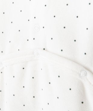 Pyjama bébé à pont-dos en velours à pois vue3 - GEMO(BB COUCHE) - GEMO