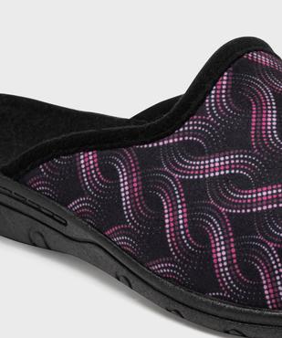 Pantoufles mules en velours ras imprimé à talon compensé femme vue6 - G'FLEX - GEMO