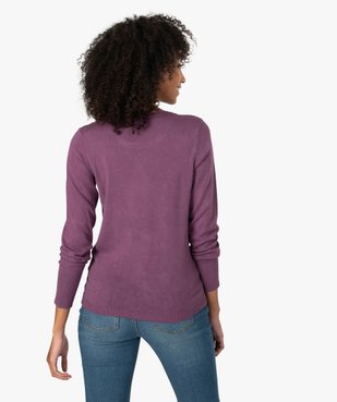 Pull femme en maille fine à col rond et boutons sur les épaules vue3 - GEMO(FEMME PAP) - GEMO