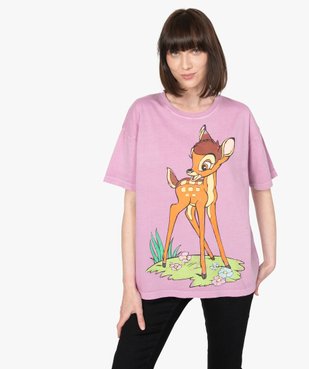 Tee-shirt femme à manches courtes avec motif Bambi - Disney vue1 - DISNEY DTR - GEMO