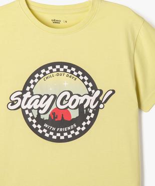 Tee-shirt manches courtes avec motif poitrine garçon vue6 - GEMO 4G GARCON - GEMO