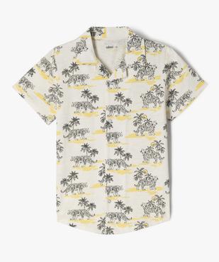 Chemise col cubain imprimée en jersey de coton flammé garçon vue1 - GEMO (ENFANT) - GEMO