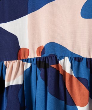 Robe fille fluide avec grand imprimé multicolore vue3 - GEMO (ENFANT) - GEMO