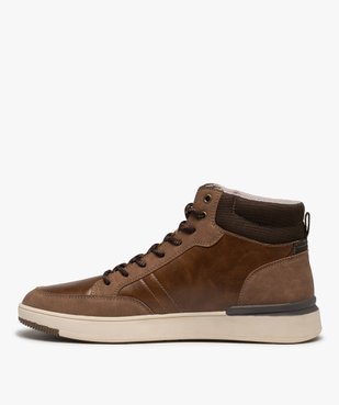 Baskets homme semi-montantes unies à lacets vue3 - GEMO (CASUAL) - GEMO