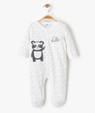 Pyjama bébé en velours étoilé à ouverture ventrale vue1 - GEMO(BB COUCHE) - GEMO
