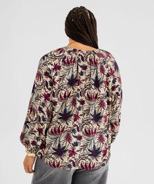 Blouse fluide à motifs fleuris avec volants femme grande taille vue3 - GEMO (G TAILLE) - GEMO