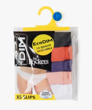 Culotte en coton stretch doux femme - Les Pockets de DIM (lot de 5) vue2 - DIM - GEMO