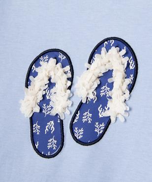 Tee-shirt manches courtes avec motif et volants bébé fille vue2 - GEMO 4G BEBE - GEMO