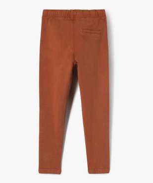 Pantalon chino en maille extensible à taille élastiquée garçon vue3 - GEMO (ENFANT) - GEMO