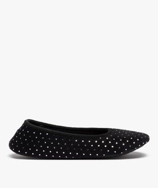 Chaussons femme ballerines en velours à pois métallisés vue1 - GEMO(HOMWR FEM) - GEMO