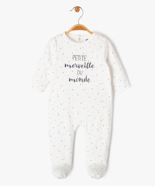 Pyjama en velours avec message brodé bébé vue1 - GEMO(BB COUCHE) - GEMO