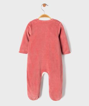 Pyjama en velours ouvert devant motif biche bébé fille vue3 - GEMO 4G BEBE - GEMO