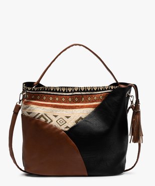 Sac à main multimatière forme seau vue1 - GEMO (ACCESS) - GEMO