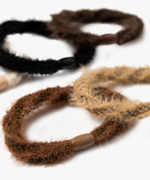 Elastiques cheveux en maille duveteuse femme (lot de 5) vue2 - GEMO (ACCESS) - GEMO
