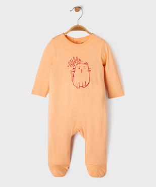 Pyjama en coton avec motif poitrine bébé fille vue1 - GEMO(BB COUCHE) - GEMO