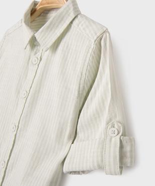 Chemise rayée en coton bébé garçon vue2 - GEMO(BEBE DEBT) - GEMO