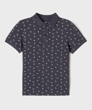 Polo manches courtes à micro motifs garçon vue1 - GEMO 4G GARCON - GEMO