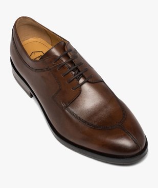 Derbies homme dessus en cuir uni à lacets cirés - Taneo vue5 - TANEO - GEMO