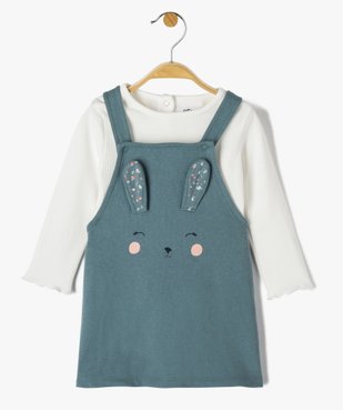 Ensemble bébé fille 2 pièces : robe et tee-shirt à manches longues motif lapin vue1 - GEMO(BEBE DEBT) - GEMO