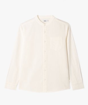 Chemise manches longues à col mao en coton lin mélangés garçon vue1 - GEMO (JUNIOR) - GEMO