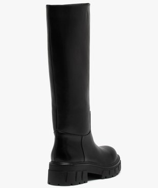 Bottes femme unies à talon large et semelle chunky vue4 - GEMO (CASUAL) - GEMO