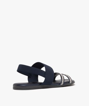 Sandales femme avec brides à strass et brides élastiques vue4 - GEMO (CASUAL) - GEMO