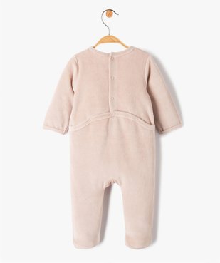 Pyjama bébé fille en velours à message vue3 - 1E PRIX BY GEMO - GEMO